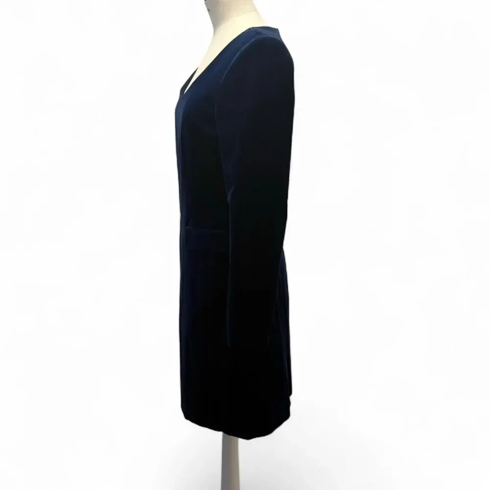 NWT Theory Navy blue velvet mini dress with long sleeves (size 6) 234